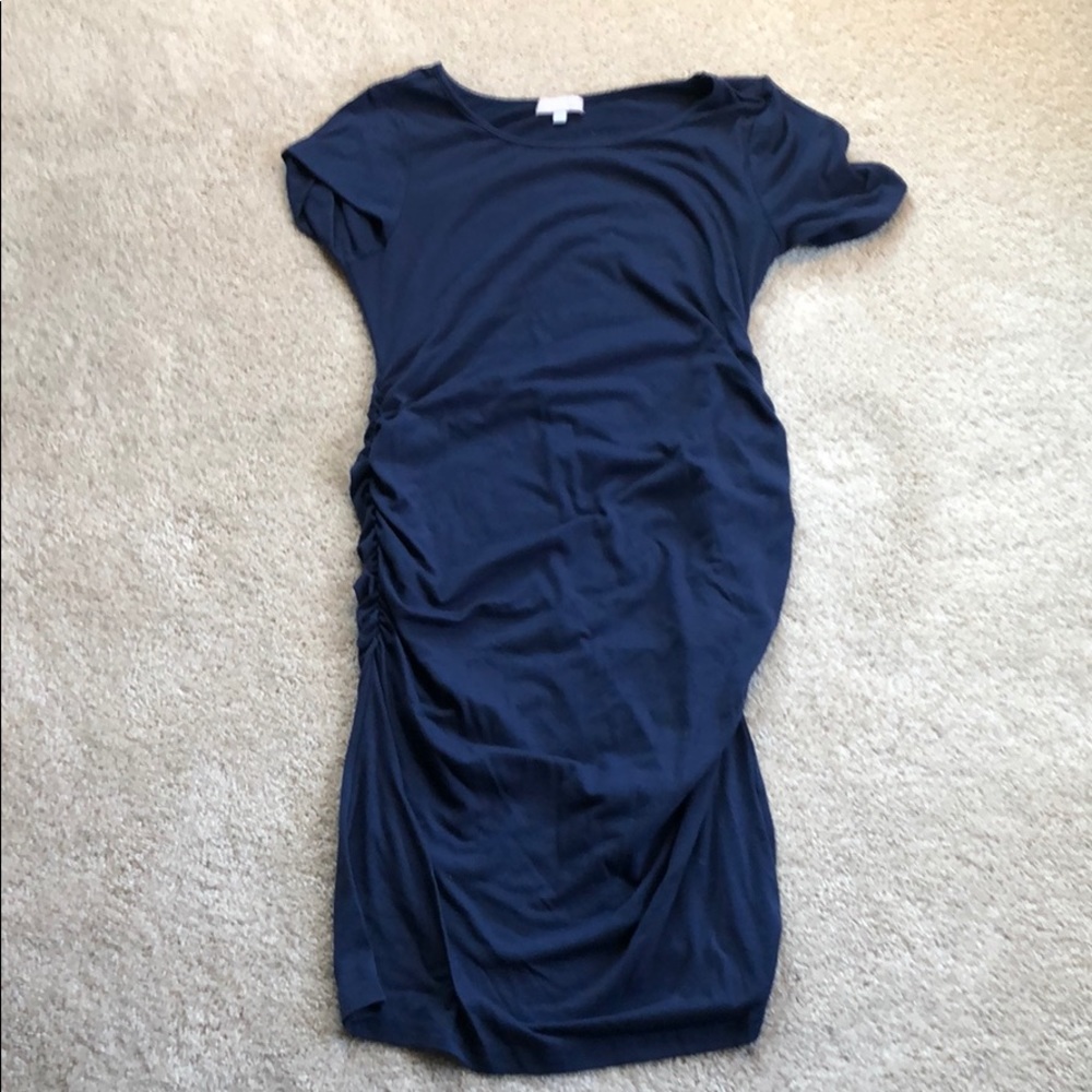 Blue maternity T shirt dress